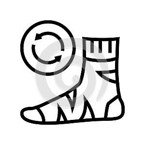 useless sock line icon vector isolated illustration