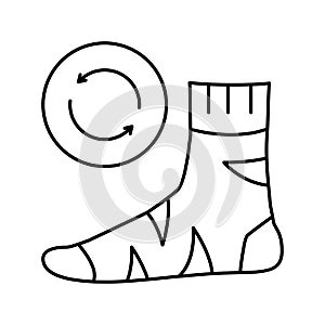 useless sock line icon vector isolated illustration