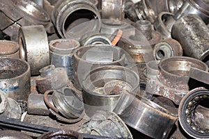 Useless, worn out rusty auto parts and other parts