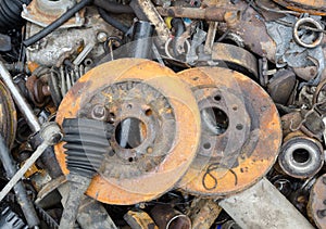 Useless, worn out rusty brake discs