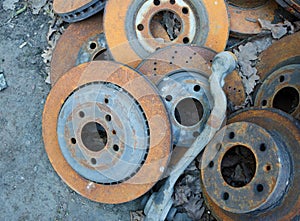 Useless, worn out rusty brake discs