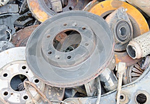 Useless, worn out rusty brake discs and other