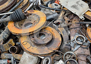 Useless, worn out rusty brake discs and other