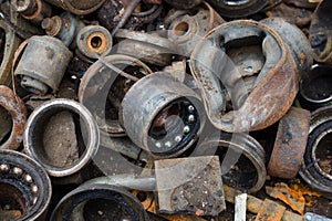 Useless, worn out rusty brake discs shock absorber and other