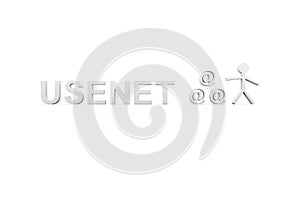 USENET concept white background 3d
