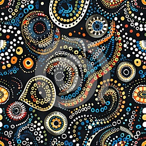Aboriginal art inspired seamless tile