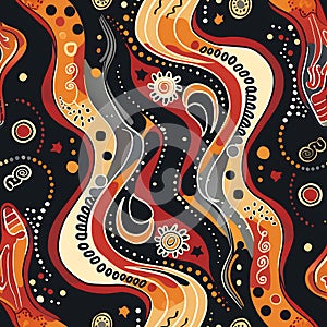 Aboriginal art inspired seamless tile