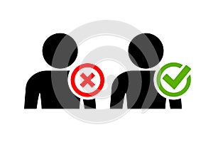 User accepted and deleted icons