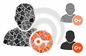 User access key Composition Icon of Inequal Items