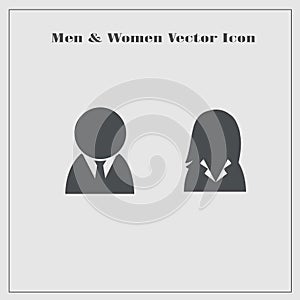 User account avatar, placeholder icon of men or women