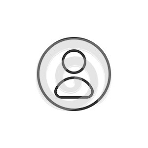 User, account circular line icon. Round simple sign.