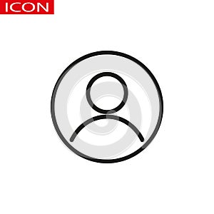 User, account circular line icon. Round simple sign. Flat style vector symbol