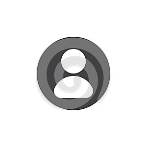 User, account flat icon. Round simple button, circular vector sign.