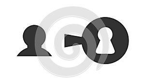 User Account Key Icon, vector design Generative AI