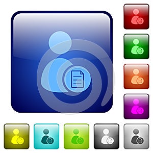 User account properties color square buttons