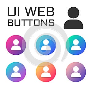 user account ui web button. ui elements