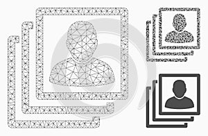 User Accounts Vector Mesh Wire Frame Model and Triangle Mosaic Icon
