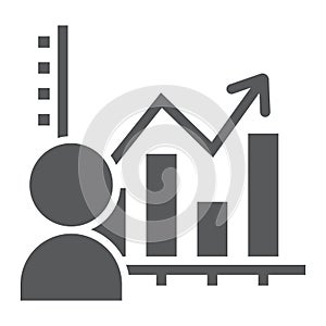User analysis glyph icon, data and analytics