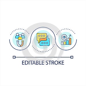 User attraction loop concept icon