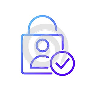 User authentication pixel perfect gradient linear vector icon