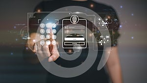 User authentication system with username and password, cybersecurity concept, information security and encryption, secure Internet