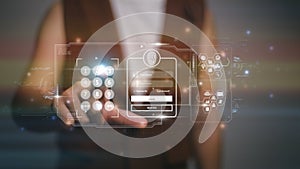 User authentication system with username and password, cybersecurity concept, information security and encryption, secure Internet