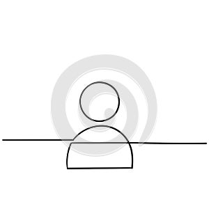 User avatar icon with hand drawn doodle illustration vector