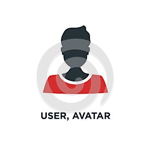 user, avatar silhouette, social icon. member sign concept symbol