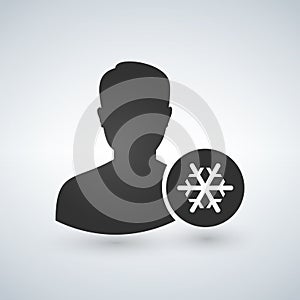 User Avatar Snowflake icon. Vector illustration photo