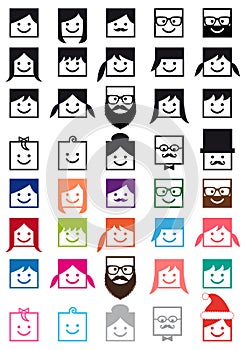 User avatars, vector people icon set