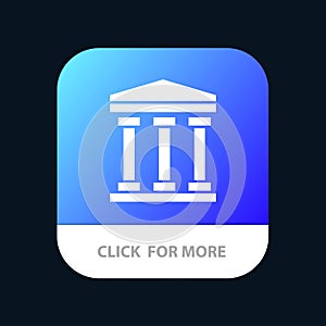 User, Bank, Cash Mobile App Button. Android and IOS Glyph Version