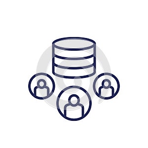 User base line icon on white