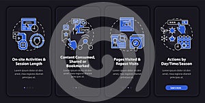 User behaviour analysis onboarding vector template
