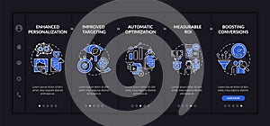 User behaviour analytics onboarding vector template