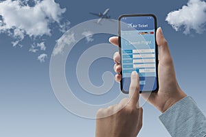 User booking cheap flights online