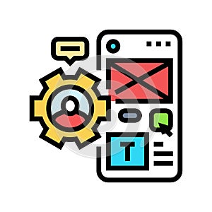 user centered design ucd color icon vector illustration