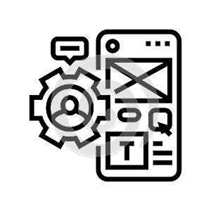 user centered design ucd line icon vector illustration