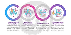 User-centered work vector infographic template