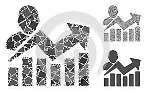 User chart Composition Icon of Irregular Pieces