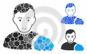 User cloud Composition Icon of Circle Dots