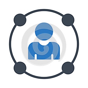 User glyph colur vector  icon