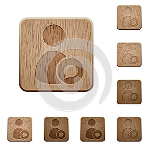 User comment wooden buttons