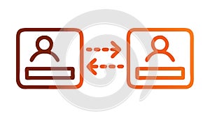 User Connection Network Icon for Social Interaction, vector design Generative AI