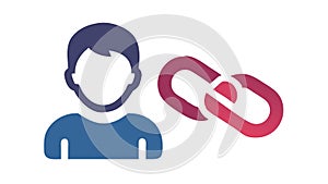 User Connection and Social Networking Chain Link Icon, vector design Generative AI