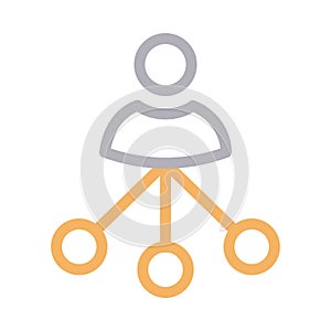 User connection thin color line vector icon