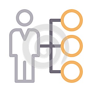 User connection thin color line vector icon