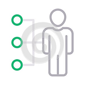 User connection thin line color vector icon