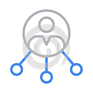 User connection thin line color vector icon