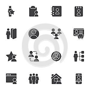 User contact vector icons set