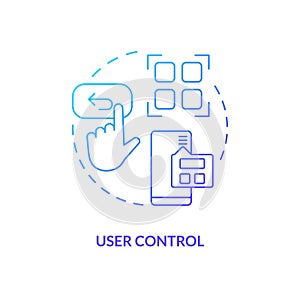 User control blue gradient concept icon